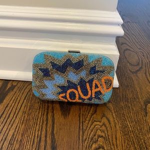 “Squad” beaded box clutch/crossbody bag